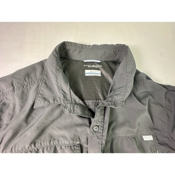 Columbia Omni Shield‎ Shirt  Mens 2XL Gray Advanced Repellency Long Sleeve Fish - Picture 7 of 10